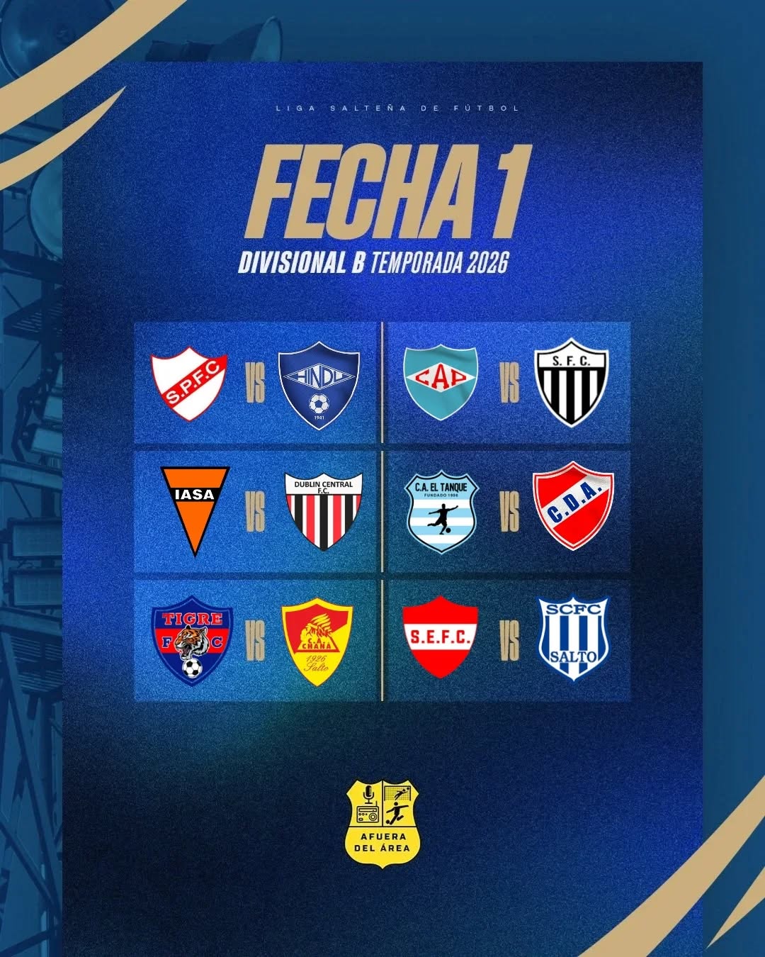 Este es el fixture de la "B" del fútbol salteño