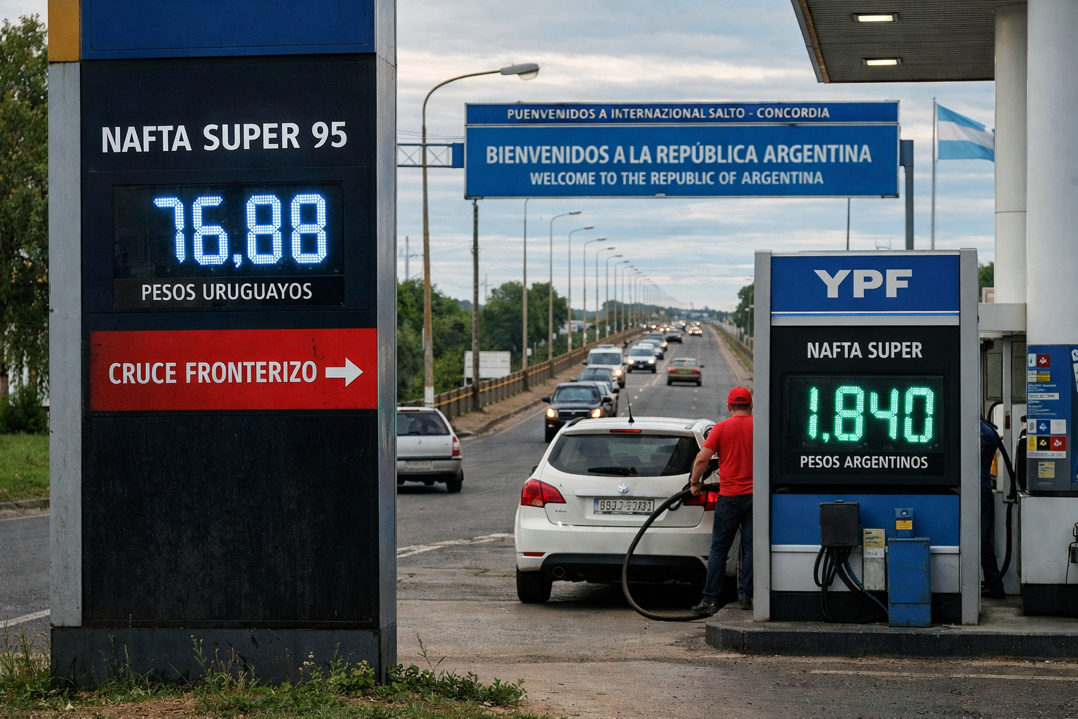 Brecha del combustible sigue impulsando el cruce hacia Argentina